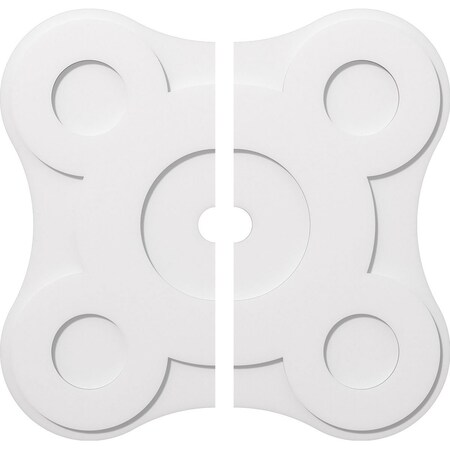 Ekena Millwork Luna Architectural Grde PVC Contemporary Ceiling Medallion, Two Piece, 36"OD x 3"ID x 12 1/2"C x 1"P CMP36LA2-03000